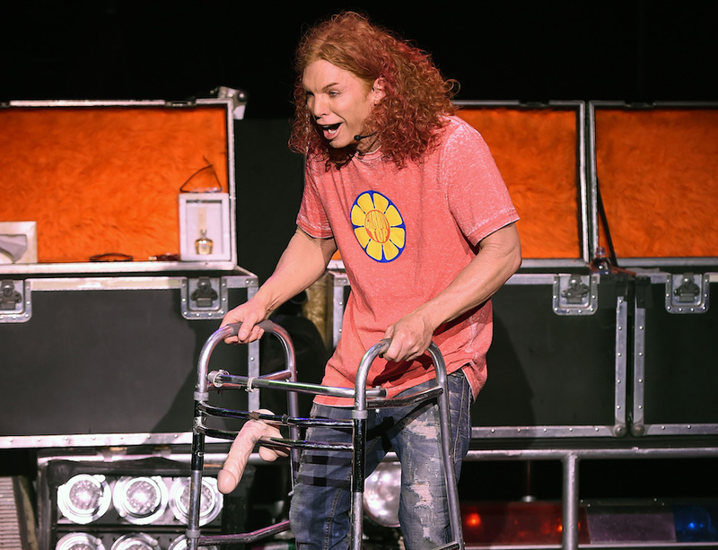 Carrot Top and a dildo walker (Image: Getty)